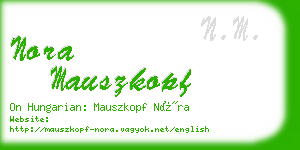 nora mauszkopf business card